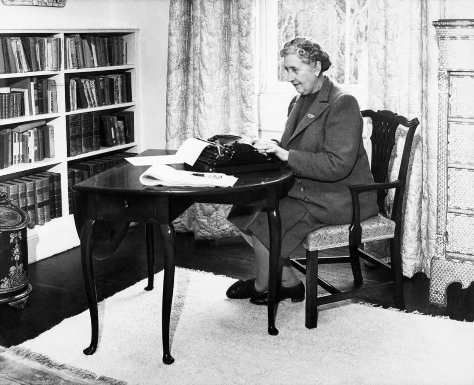 agatha christie typing at home