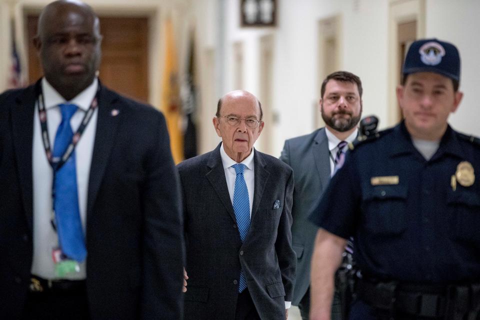Commerce Secretary Wilbur Ross arrives for a House Appropriations subcommittee budget hearing on Capitol Hill, Tuesday, March 10, 2020, in Washington.