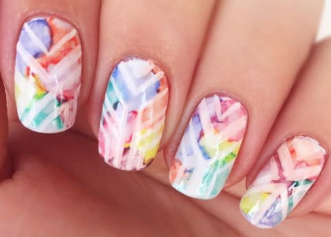 These watercolor manicures are incredibly dreamy