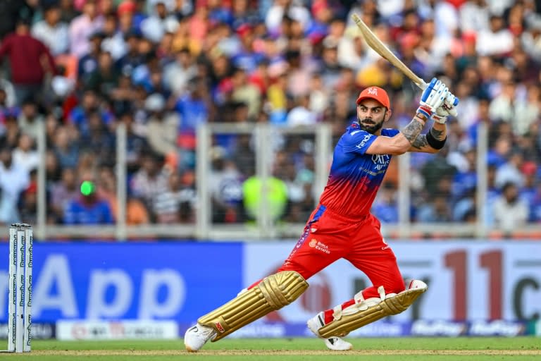 Virat Kohli hit 70 from 44 balls to help Bengaluru to a nine wicket win over Gujarat in the IPL (Punit PARANJPE)