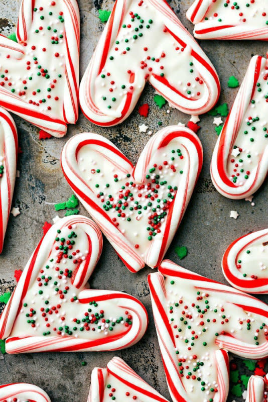 <p>ChelseasMessyApron.com</p><p>These make such a festive gift!</p><p><strong>Get the recipe: <a href="https://www.chelseasmessyapron.com/3-ingredient-christmas-candies/" rel="nofollow noopener" target="_blank" data-ylk="slk:White Chocolate Peppermint Hearts;elm:context_link;itc:0;sec:content-canvas" class="link ">White Chocolate Peppermint Hearts</a></strong></p>