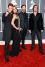 (L-R) Arejay Hale, Lzzy Hale, Josh Smith and Joe Hottinger of Halestorm arrive at the 55th Annual Grammy Awards at the Staples Center in Los Angeles, CA on February 10, 2013.