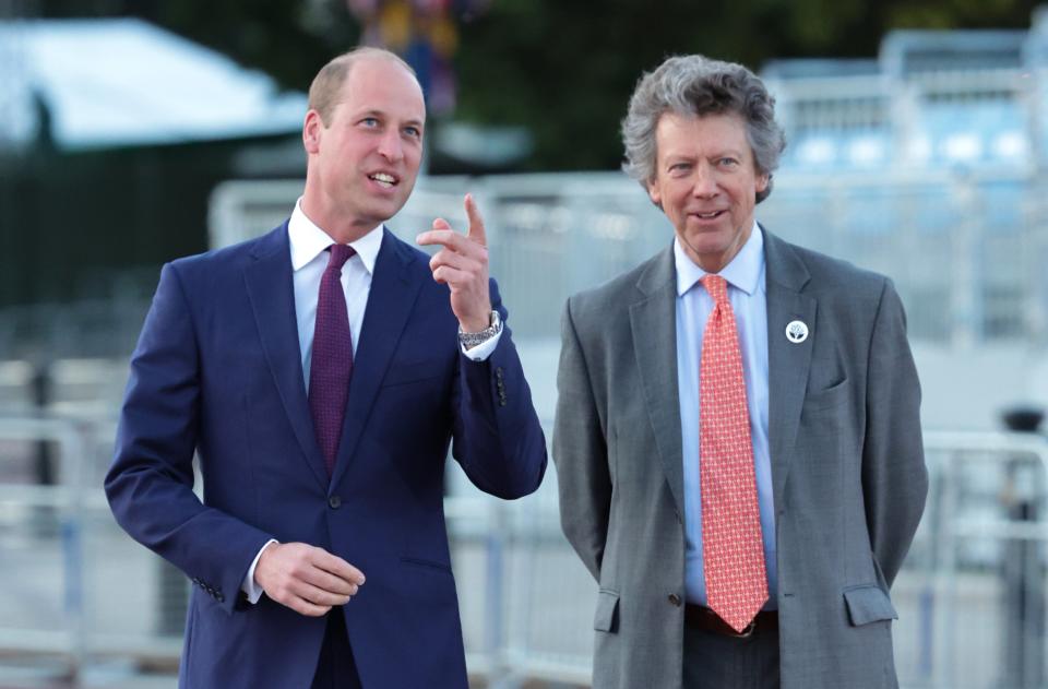 Prince William, Duke of Cambridge and Sir Nicholas Bacon at Buckingham Palace for The Lighting Of The Principal Beacon (Getty)