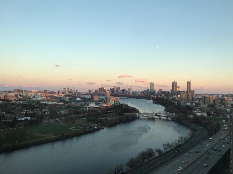 A view of the Charles River and the Boston skyline from my dorm.