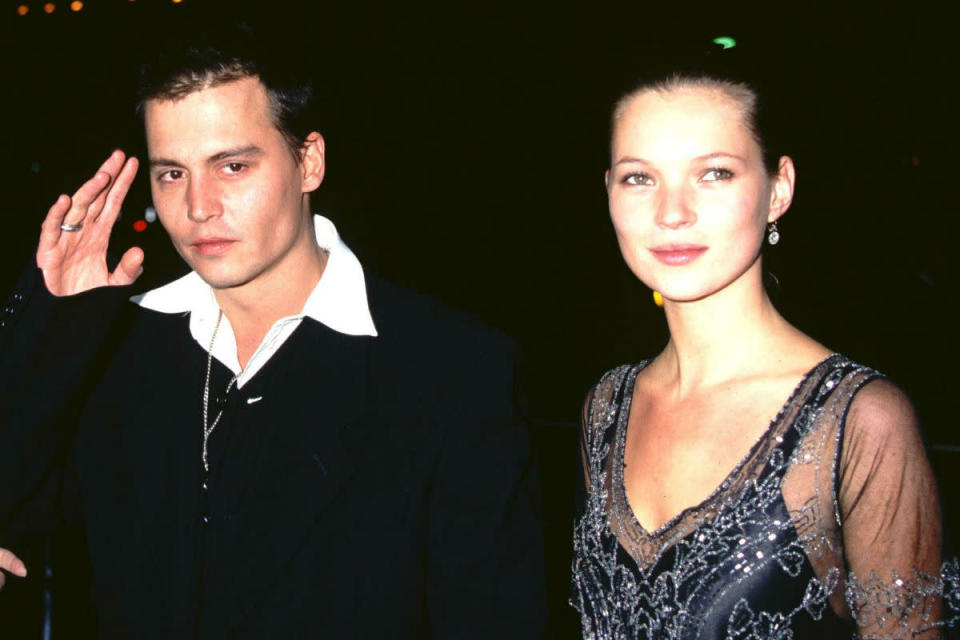 <p>A devastatingly good-looking couple, Depp snared supermodel Kate Moss in 1994, understandably to much tabloid interest, dating her until 1998.</p>