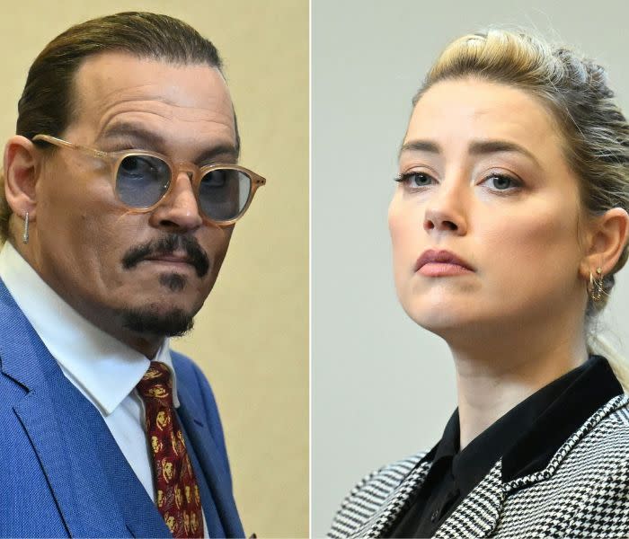 Johnny Depp y Amber Heard en el juicio 