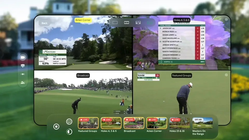 Masters App Video View Picture-in-Picture Grid
