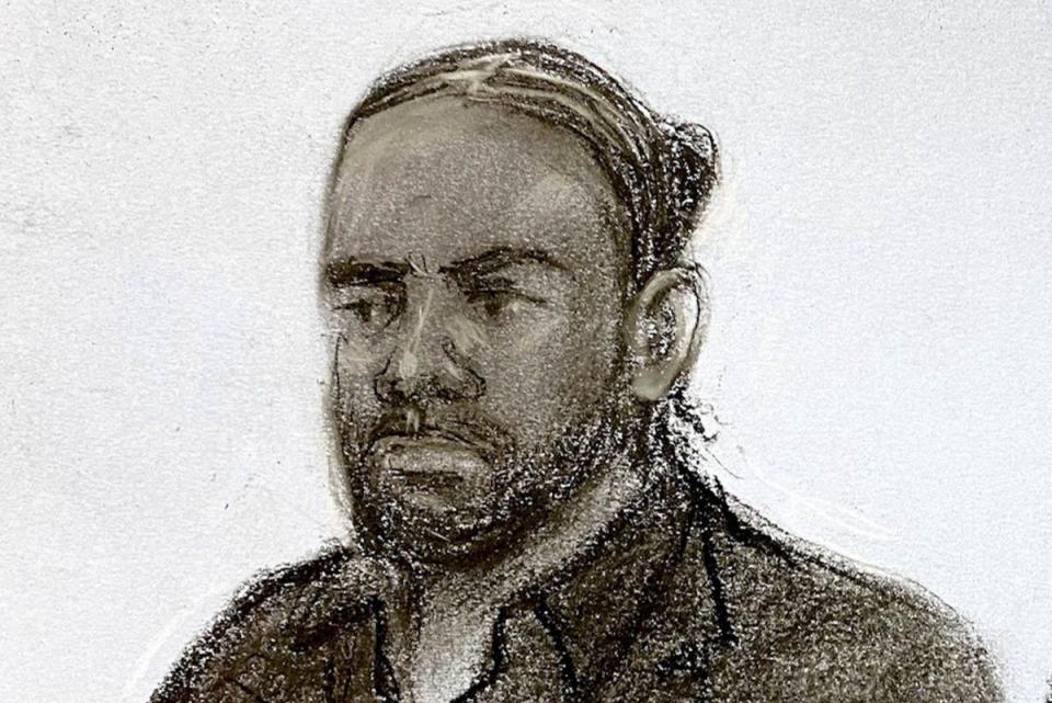 A court sketch of Romario Henry (PA)