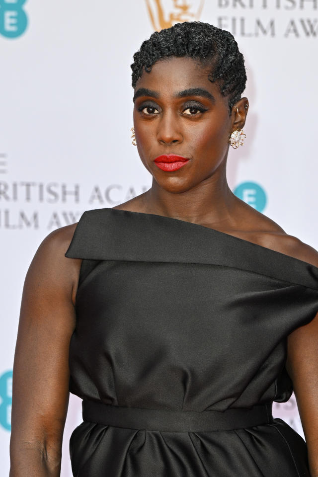 LONDON, ENGLAND - MARCH 13: Lashana Lynch attends the EE British Academy Film Awards 2022 at Royal Albert Hall on March 13, 2022 in London, England. (Photo by Stephane Cardinale - Corbis/Corbis via Getty Images)
