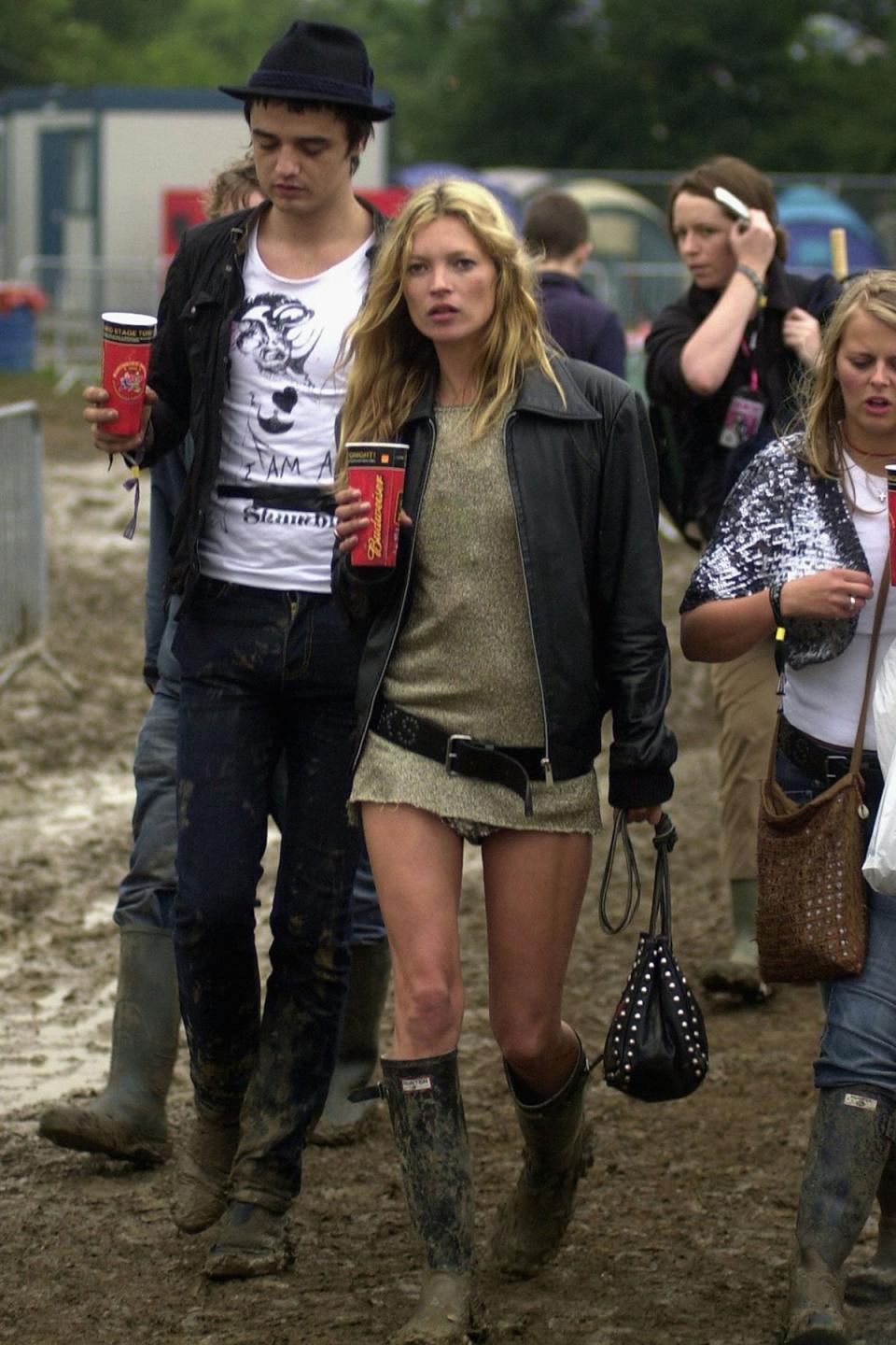 Kate Moss and Pete Doherty at Glastonbury Music Festival in 2005 (Matt Cardy / Getty Images)