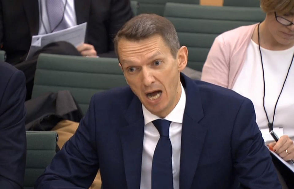 Andy Haldane, the Bank of England's outgoing chief economist, gives evidence to the Treasury Select Committee in the House of Commons, London. Photo: PA