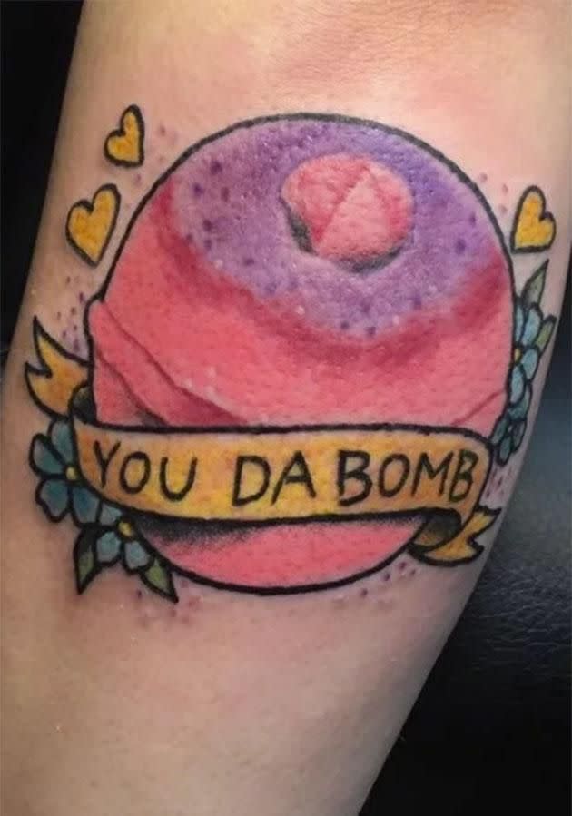 Nine Lush employees have got tattoos of the company's famous products. Photo: Courtesy of Lush Cosmetics