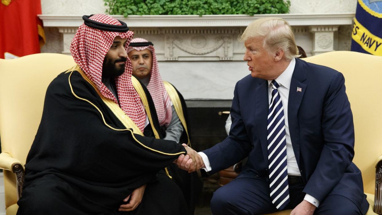 US-Präsident Donald Trump empfängt den saudischen Kronprinzen Mohammed bin Salman im Weißen Haus. Foto: Evan Vucci/AP