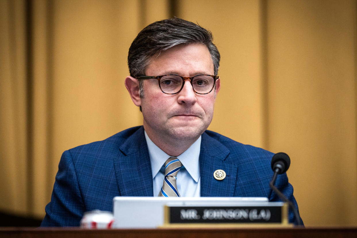 Rep. Mike Johnson, R-La., in Washington on Feb. 9, 2023. (Bill Clark / CQ-Roll Call, Inc via Getty Images file)