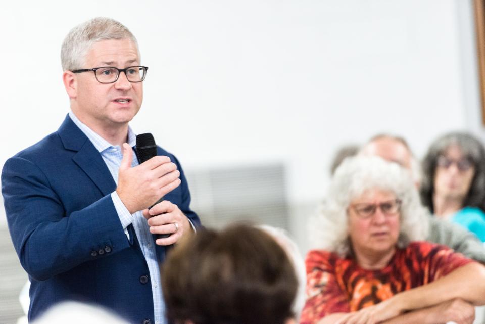 Patrick McHenry, the U.S representative for North Carolina's 10th congressional district, seen in Riceville in 2018.