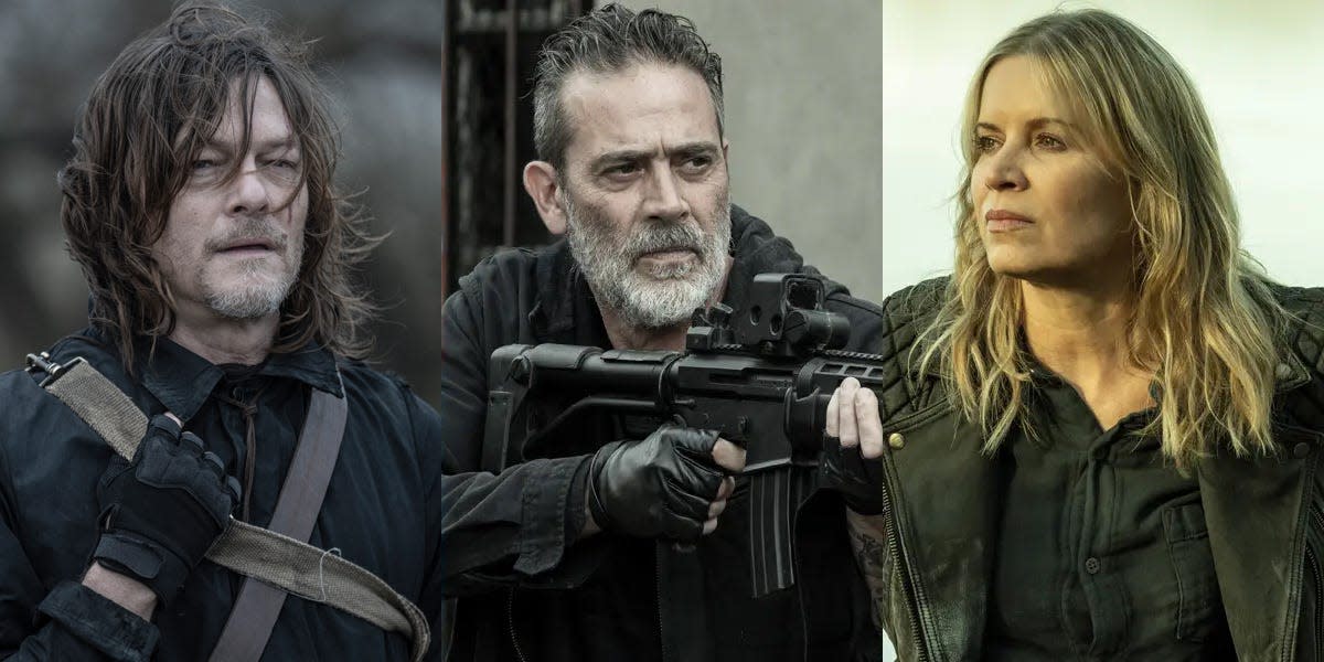 Norman Reedus, Jeffrey Dean Morgan, and Kim Dickens