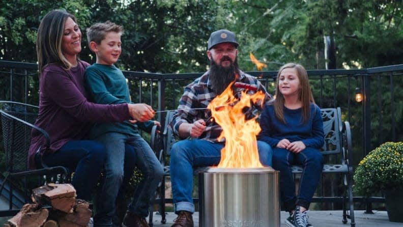 Cook, warm up, and tell spooky stories all with the assistance of this portable stove.