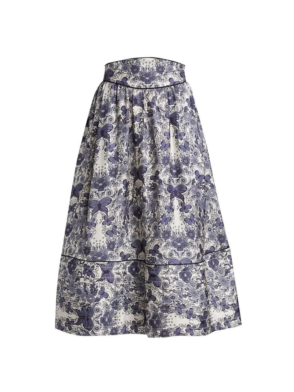 9) Eugenie Floral Midi Skirt