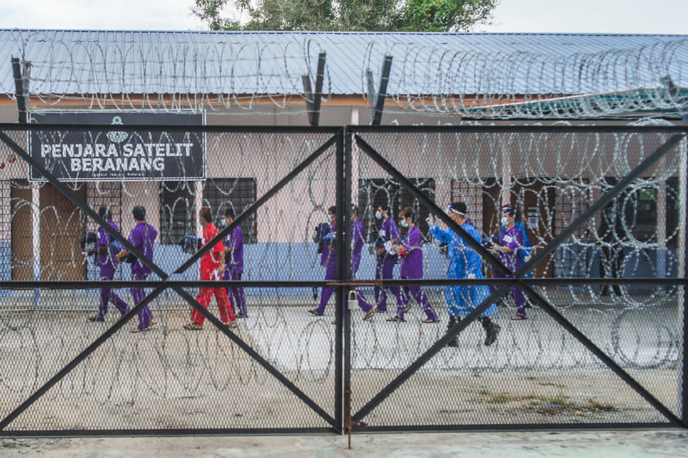 A general view of the temporary Beranang Satellite Prison and Immigration Depot, June 3, 2021. The group also expressed concern over the Rohingya people currently detained, many of whom the group said, were children. — Picture by Shafwan Zaidon