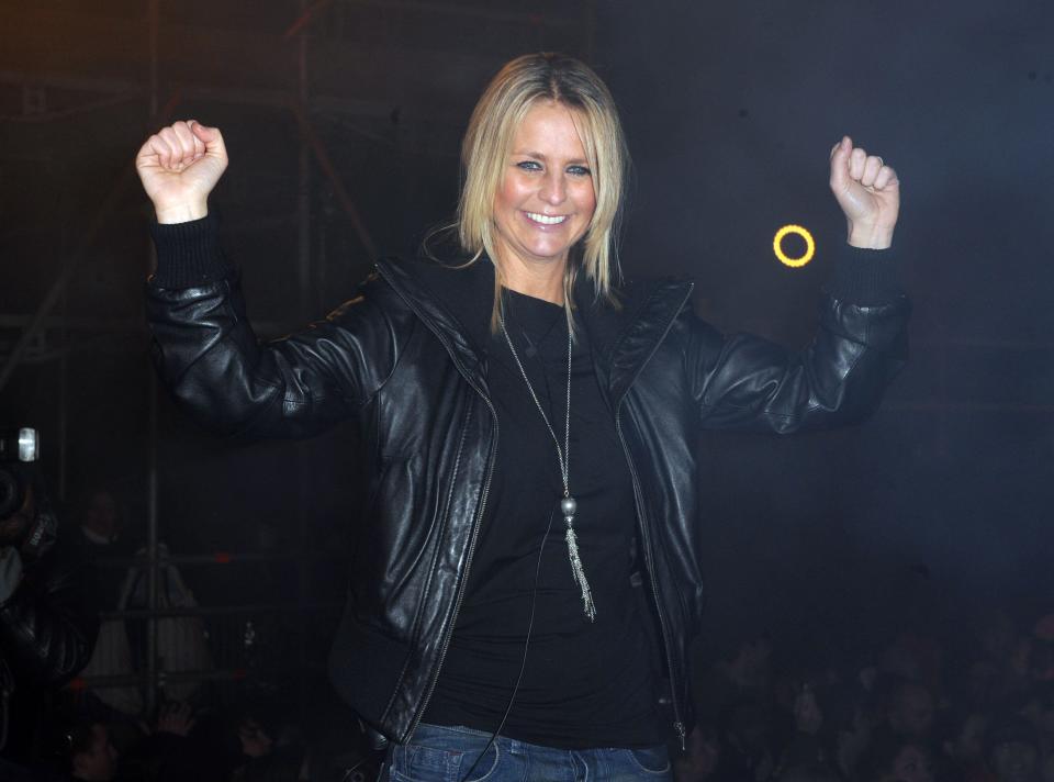 Winner of Celebrity Big Brother Ulrika Jonsson leaves the house at the Celebrity Big Brother Final, at Elstree Studios, Borehamwood, Hertfordshire.