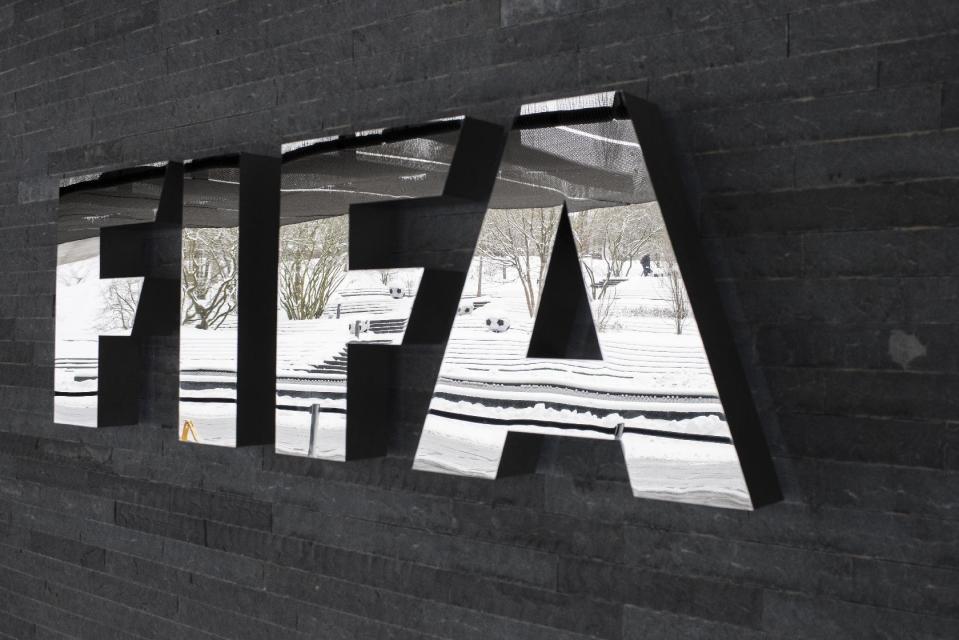 The FIFA logo is pictured on the occasion the FIFA Council meeting at the Home of FIFA in Zurich, Switzerland, Tuesday, Jan. 10. 2017. FIFA will expand the World Cup to 48 teams, adding 16 extra nations to the 2026 tournament which is likely to be held in North America. President Gianni Infantino's favored plan — for 16 three-team groups with the top two advancing to a round of 32 — was unanimously approved Tuesday, Jan. 10, 2017 by the FIFA Council. (Ennio Leanza/Keystone via AP)