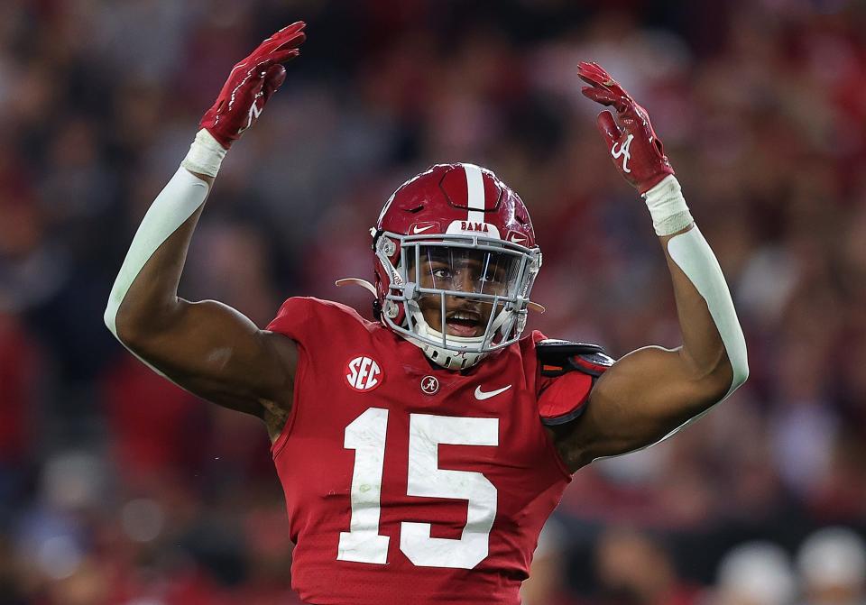 Alabama edge rusher Dallas Turner is projected to be the first player at that position selected in the NFL Draft.
