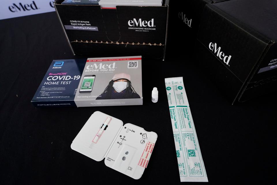 A COVID-19 home rapid testing kit in Miami on May 20, 2021.