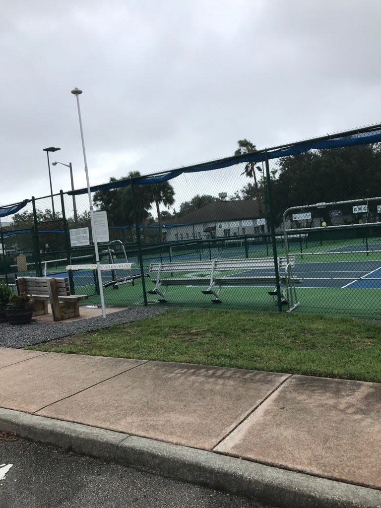 Vero Beach pickleball courts -- usually busy -- were empty Wednesday afternoon.