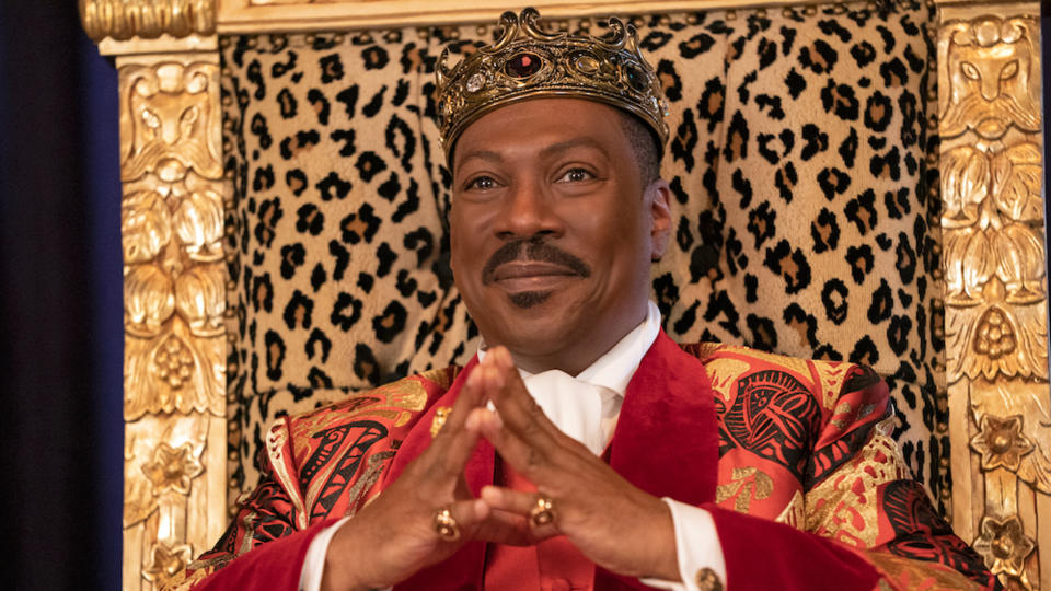 Eddie Murphy as Prince Akeem in Coming 2 America.