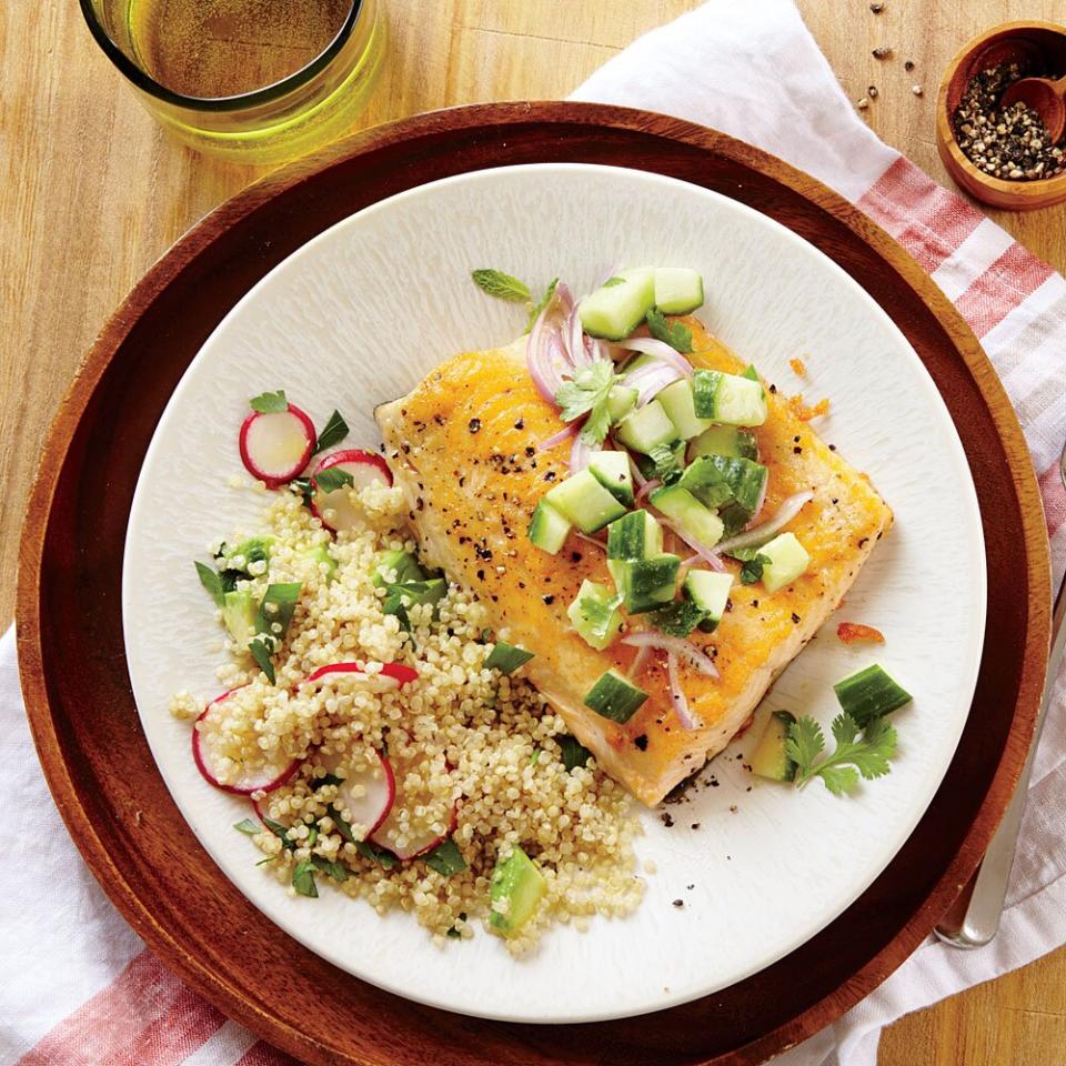 25. Seared Arctic Char with Cucumber Relish