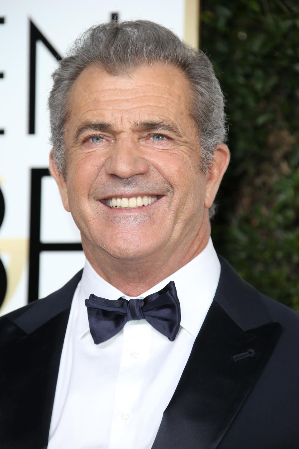 Mel Gibson arrives for the 74th Golden Globe Awards at the Beverly Hilton on Jan 8, 2017.