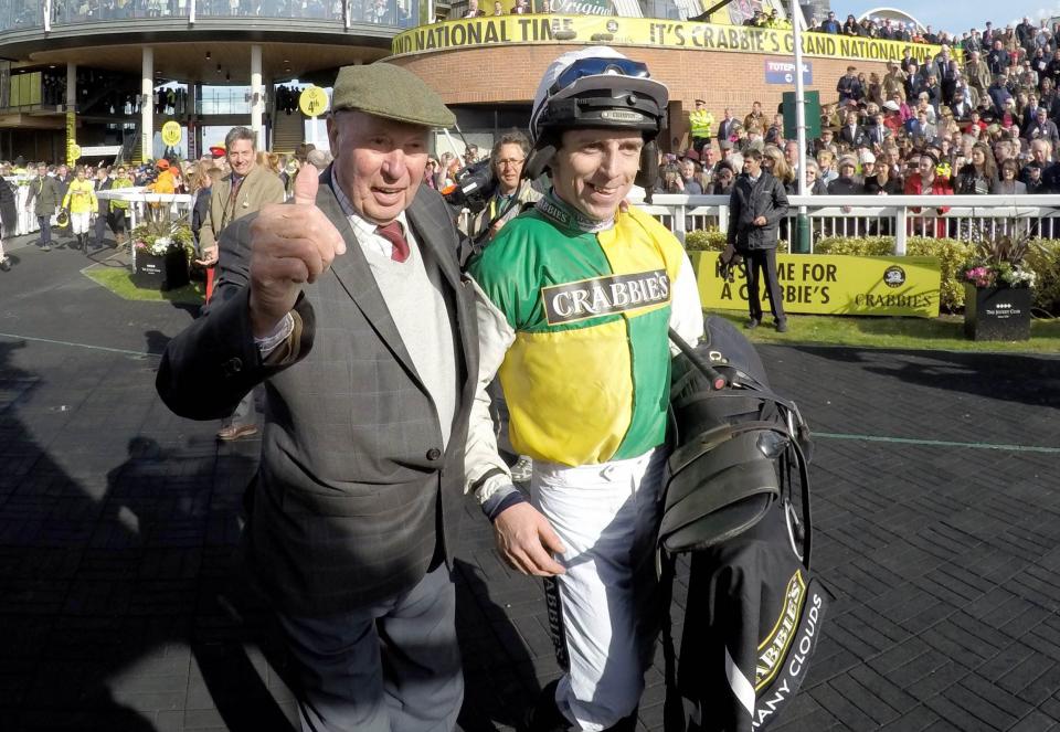 With his jockey Leighton Aspell after victory with Many Clouds in the 2015 Grand National - Dan Abraham/Racing Fotos/Shutterstock