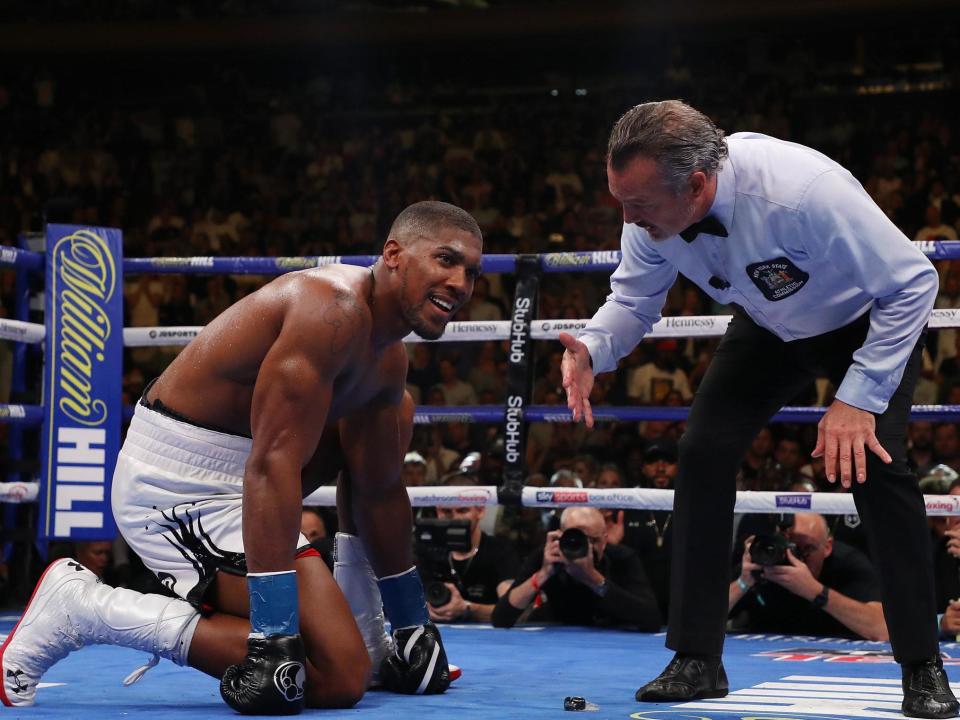 Joshua during his loss to Ruiz Jr in June: Getty