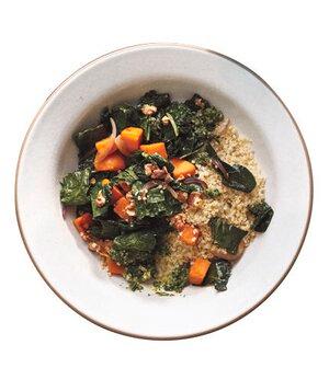 Quinoa With Sweet Potatoes, Kale, and Pesto silhouette