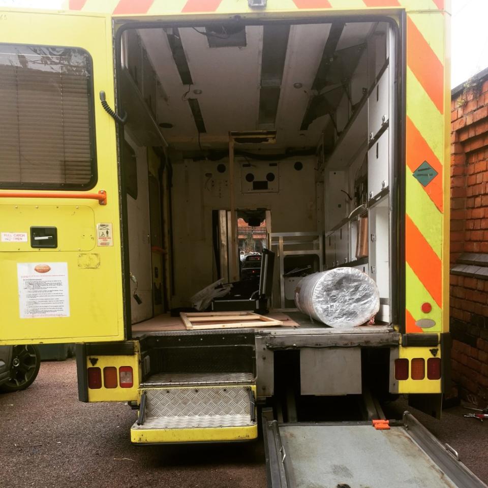 CJ Gray found the ambulance on eBay and only expected to live in it for several months to travel around Europe. Jam Press/@project.amber