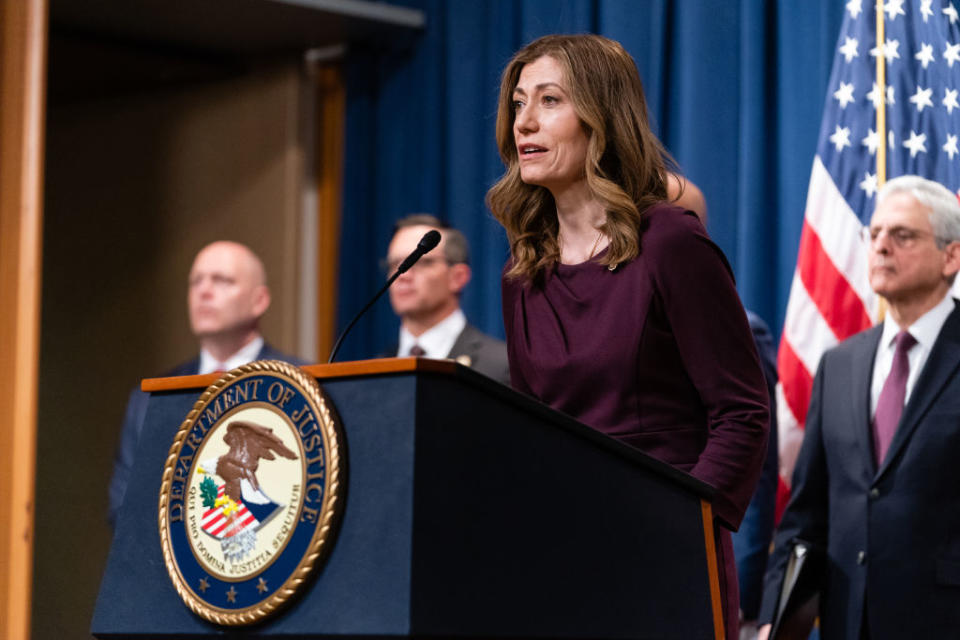 Anne Milgram, administrator of the Drug Enforcement Administration (DEA), seen here in 2023, said: “As alleged, the defendants in this case trafficked in drugs, weapons, and nuclear material, going so far as to offer uranium and weapons-grade plutonium, fully expecting that Iran would use it for nuclear weapons."<span class="copyright">Eric Lee/Bloomberg—Getty Images</span>