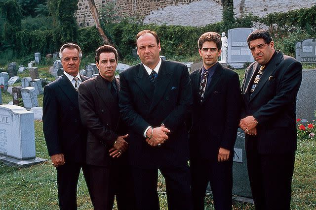 <p>Anthony Neste/Getty</p> ony Sirico, Steven Van Zandt, James Gandolfini, Michael Imperioli and Vincent Pastore on 'The Sopranos.'