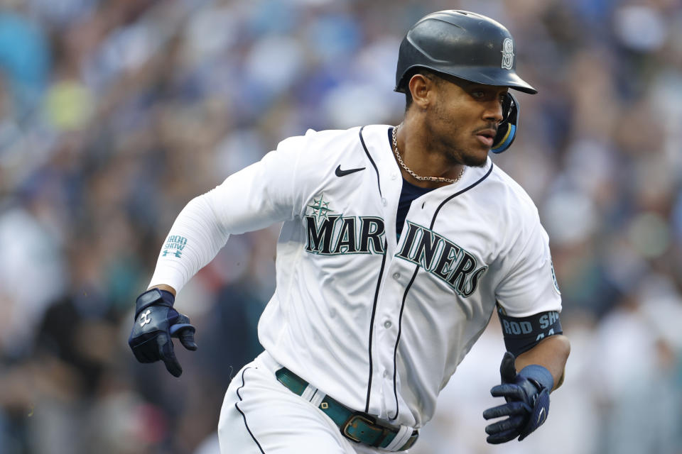 Julio Rodriguez #44 of the Seattle Mariners is a fantasy star