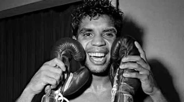 Australian fighter, Lionel Rose after winning one of his 42 dominating fights