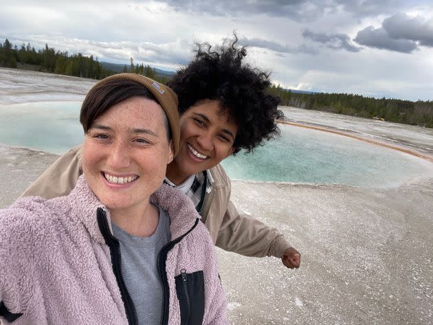 Author Bex Mui (left) with partner Cheryna Guzman (right).