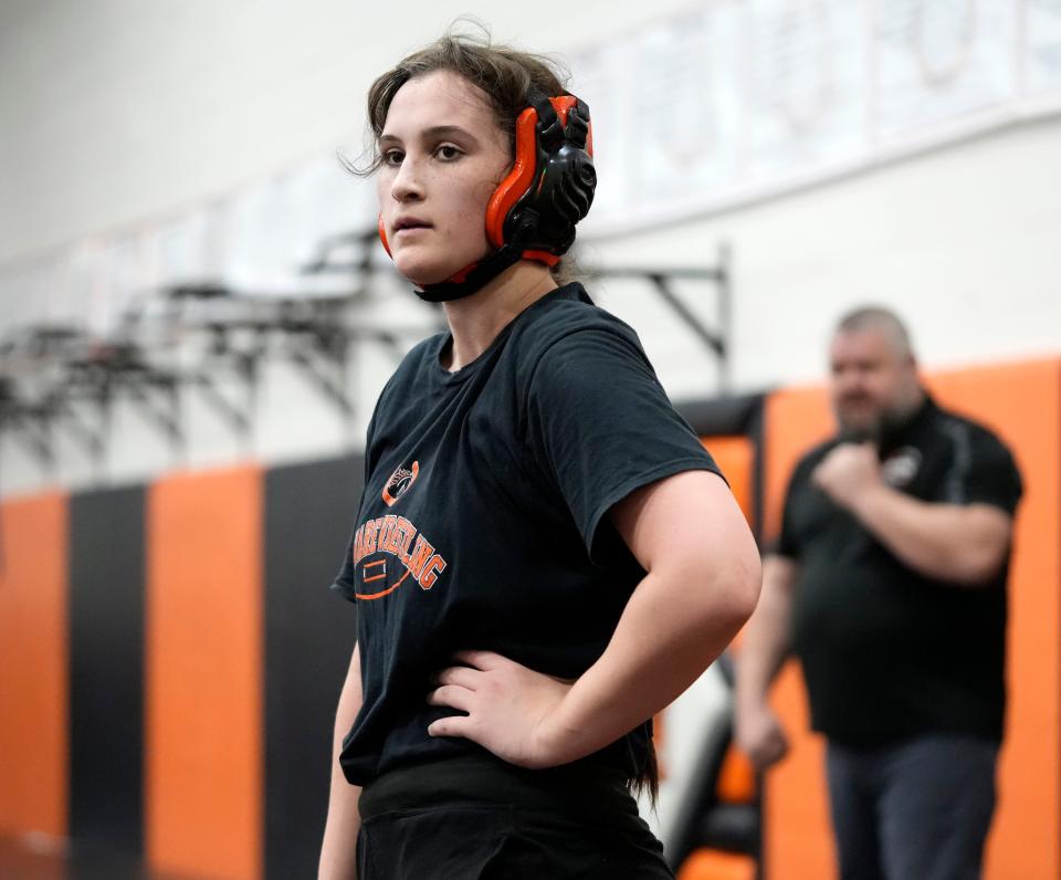 Delaware Hayes wrestler Evelyn Krauss was diagnosed with autism spectrum disorder, depression and anxiety two years ago.