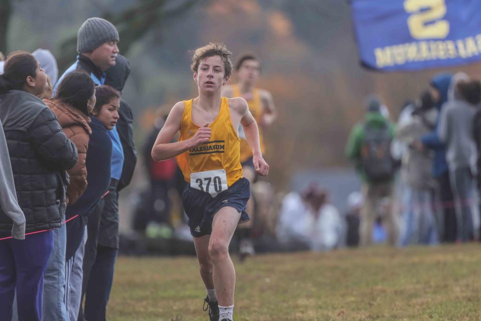 Sam Felice of Salesianum runs in the Division I boys race at the DIAA Cross Country Championships.