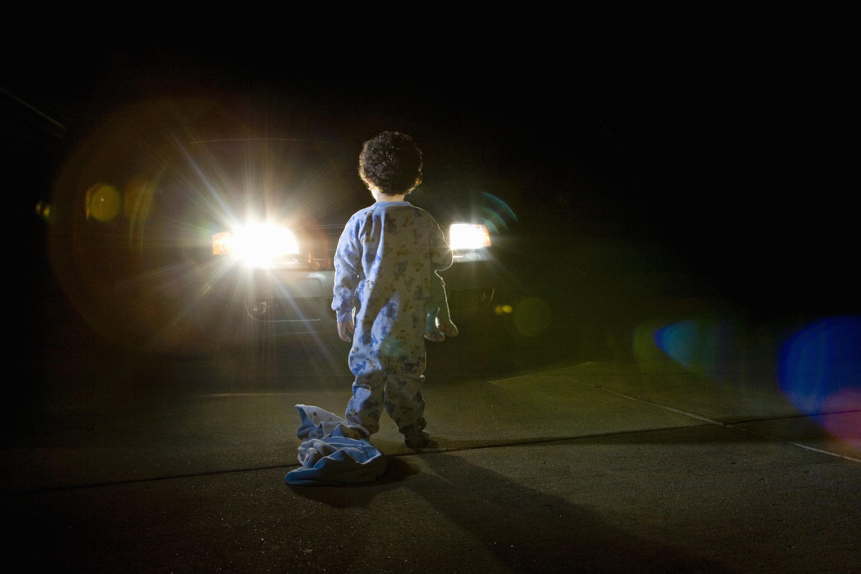 A child sleepwalking