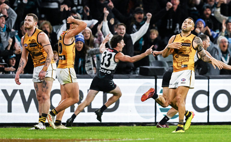 Darcy Byrne-Jones, pictured here after his match-winning goal.