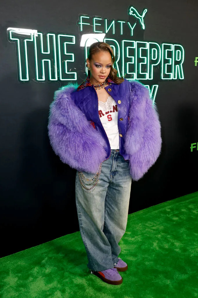 Rihanna, Chanel jacket, Fenty x Puma Sneaker Launch Party, Fenty X Puma Creeper Phatty sneakers, Dec. 18, Los Angeles