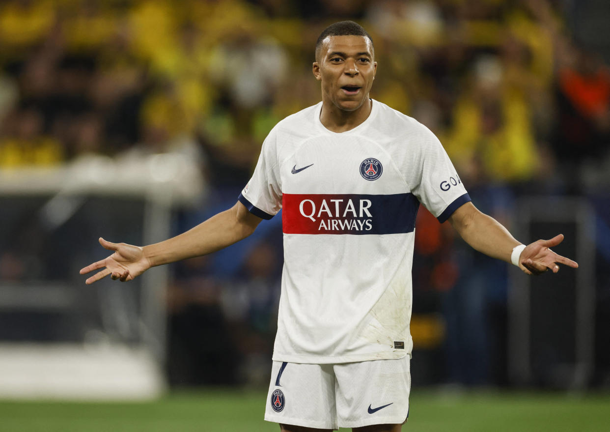 Kylian Mbappé lors du match contre le Borussia Dortmund en Ligue des Champions, le 1er mai 2024.