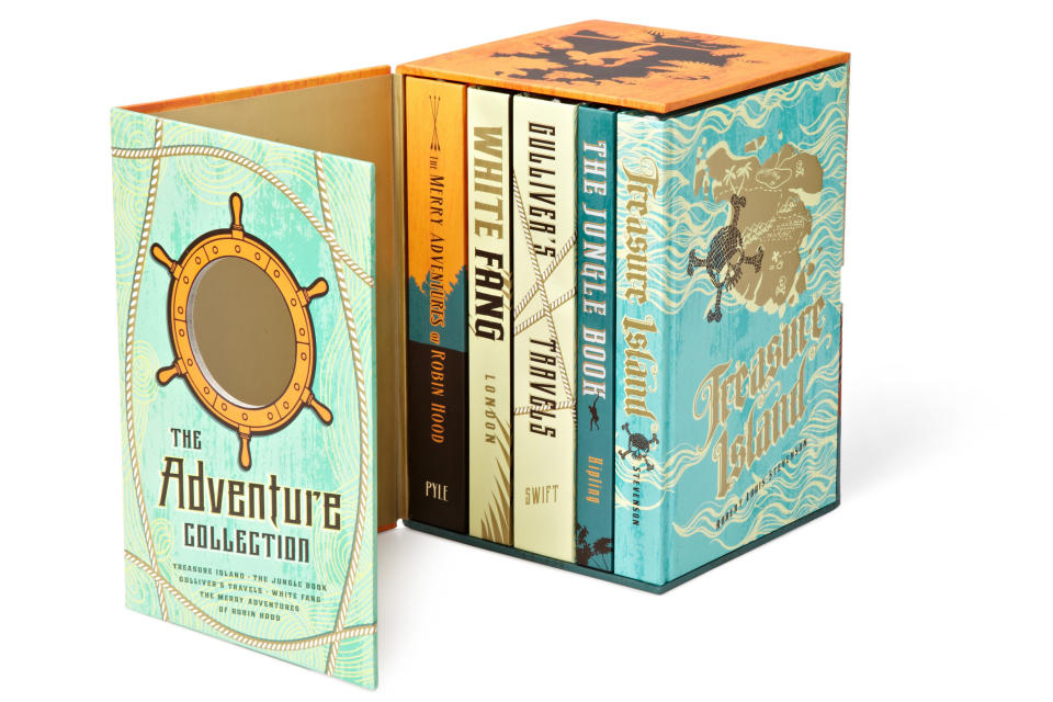 The Adventure Collection: 
 Treasure Island, The Jungle Book, Gulliver's Travels, White Fang, and 
 The Merry Adventures of Robin Hood