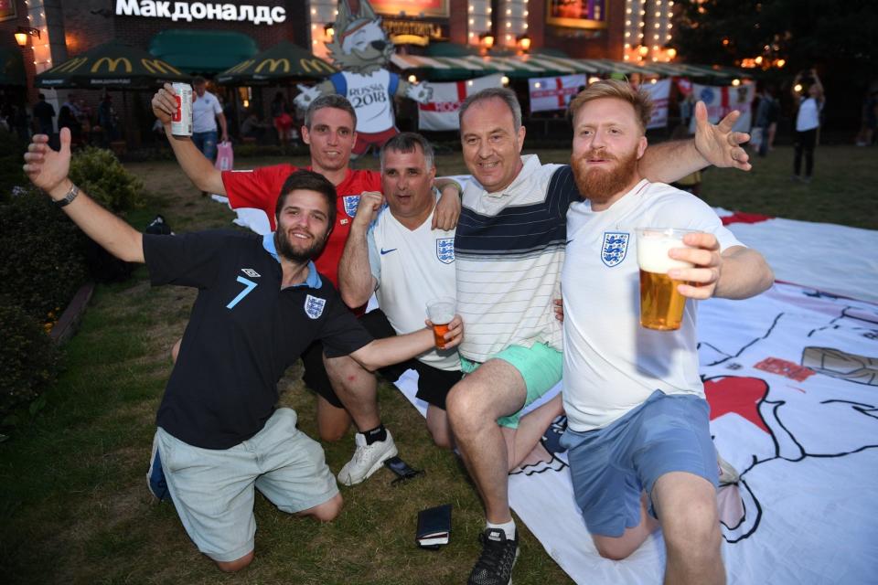 England fans in Kaliningrad are confident, even if they are few and far between