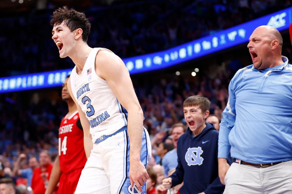 North Carolina guard Cormac Ryan reacts to a play during the Tar Heels' matchup with North Carolina State in Saturday's ACC Tournament championship game. The Tar Heels, one of four No. 1 seeds in the NCAA Tournament, have a lot of major things going for them heading in.