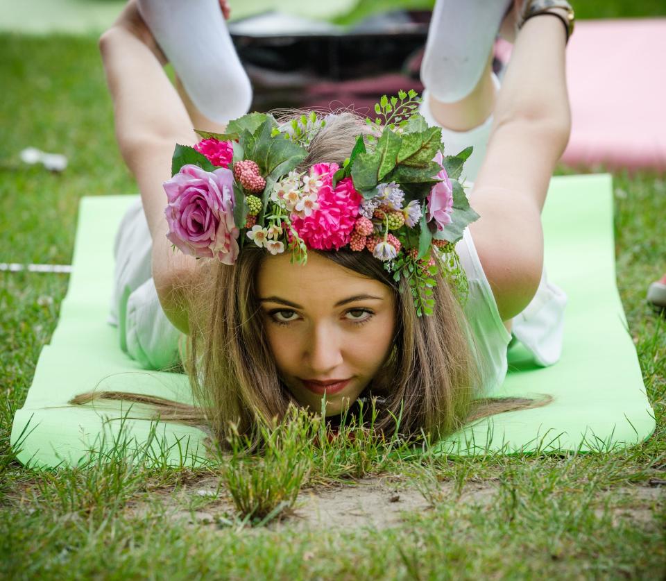 International Yoga Day in Brussels,  June 21 was declared as the International Day of Yoga by the United Nations General Assembly on December 11, 2014. (Jonathan Raa/Pacific Press/LightRocket via Getty Images)